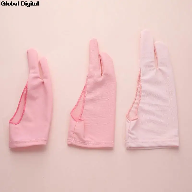 Guante antiincrustante de 2 dedos, para mano derecha e izquierda, para dibujo artístico, para cualquier tableta de dibujo gráfico