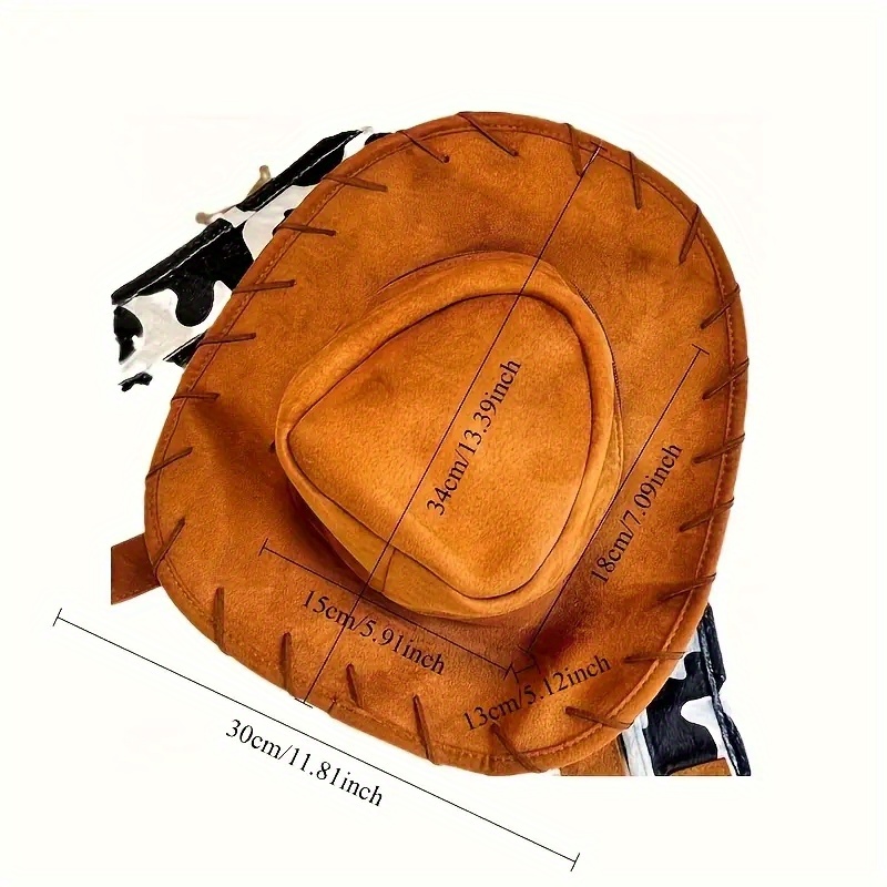 Cartoon Toy Story Woody Hat Backpack Cute Large Capacity Travel Backpack Cow Print Straps Unisex Backpack Travel