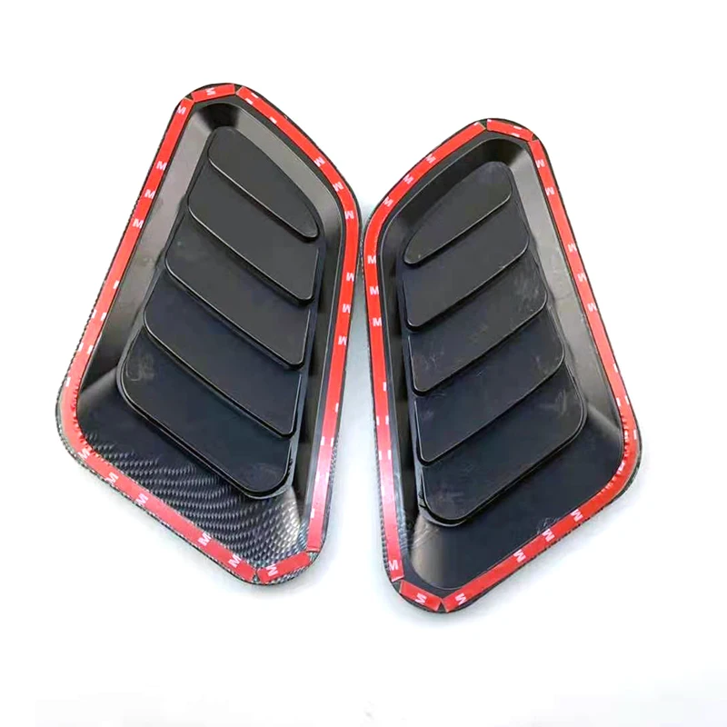 Universal Carbon Fiber Car Decorative Cell Air Flow Intake Hood Scoop Bonnet Vent Cover Stickers Decoration Styling