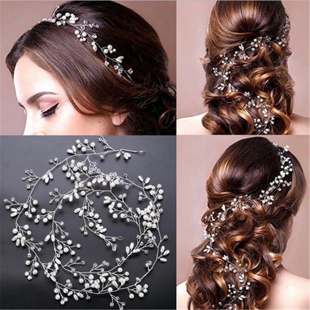 Fashion Bride Wedding Head Jewelry Crystal Pearl Hair Belt Bridal Hair Accessories Wedding Headdresses For Girlfriend