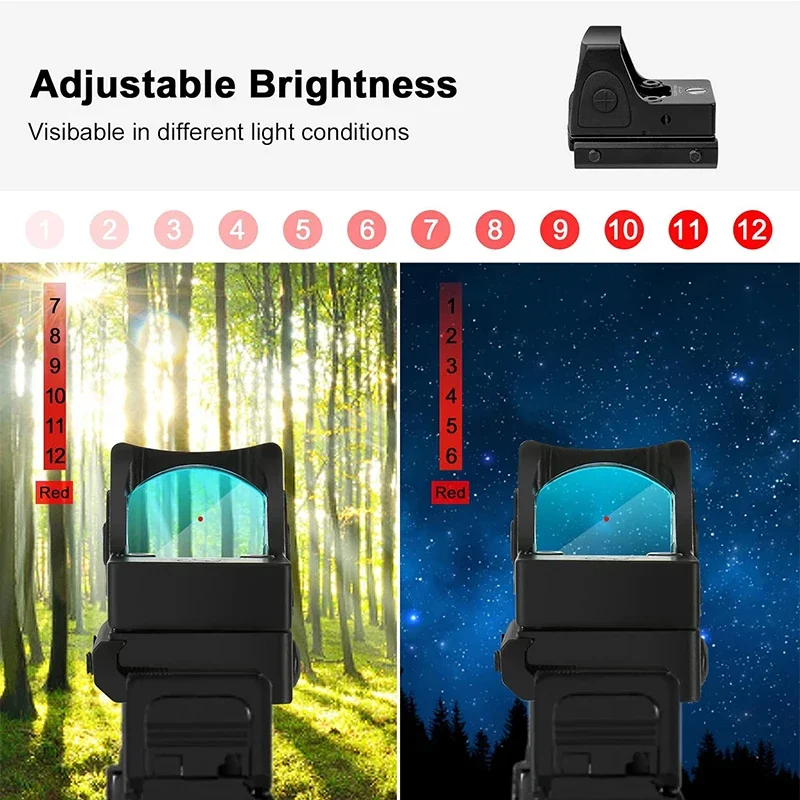 Mini MR Red Dot Sight Collimator Rifle Reflex Sight Scope fit 20mm Rail For Airsoft / Hunting Rifle