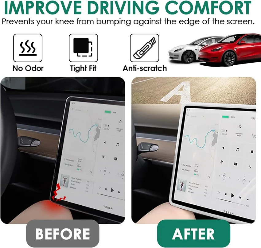Para tesla modelo 3 y juniper silicone quadro protetor borda capa de controle central display navegação protetor tela acessórios