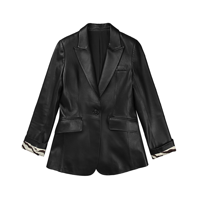 Bao Da Chính Hãng Áo Khoác Nữ Spring Thời Trang Feminino Slim Áo Cộc Mujer Dài 1 Nút Bấm Bỏ Túi Có Khả Năng Áo