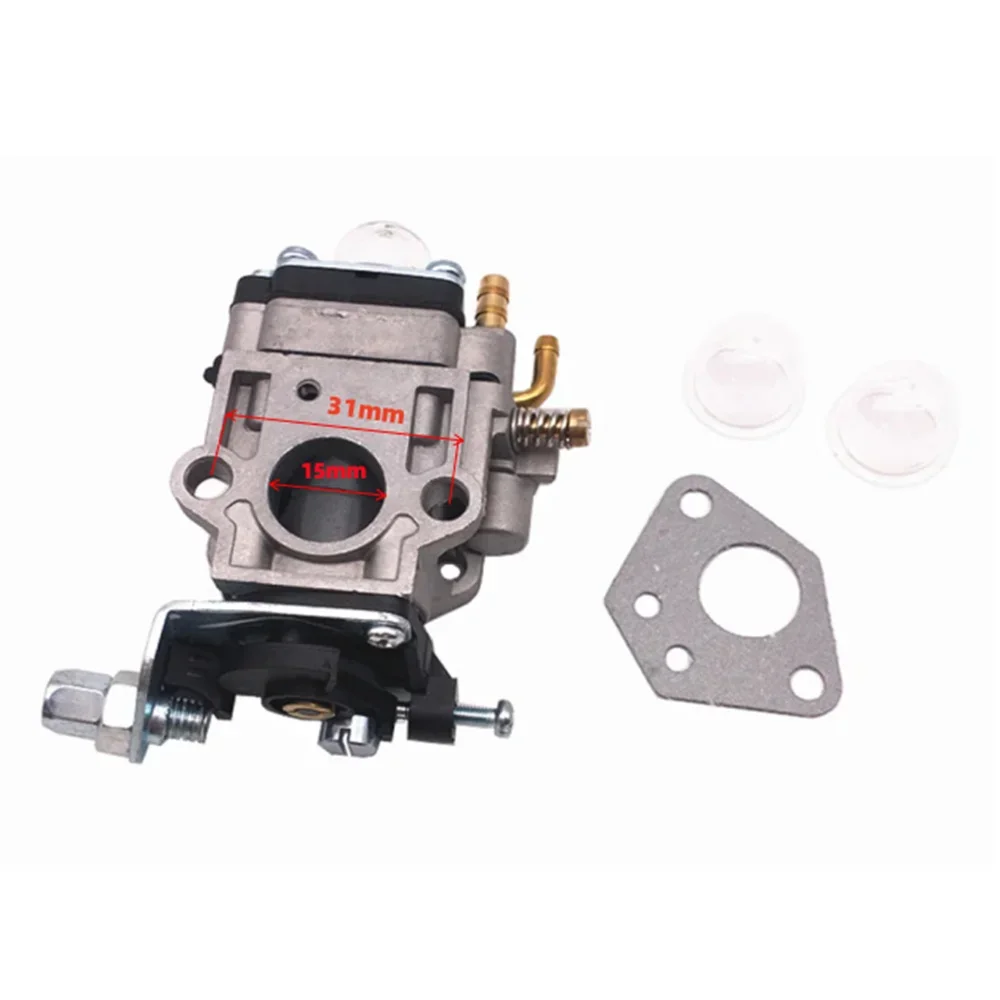 15mm Carburetor Kit For Brushcutter 43cc 49cc 52cc Brush Cutter with Seal Hose Spark Plug Petrol Filter Replacement Parts