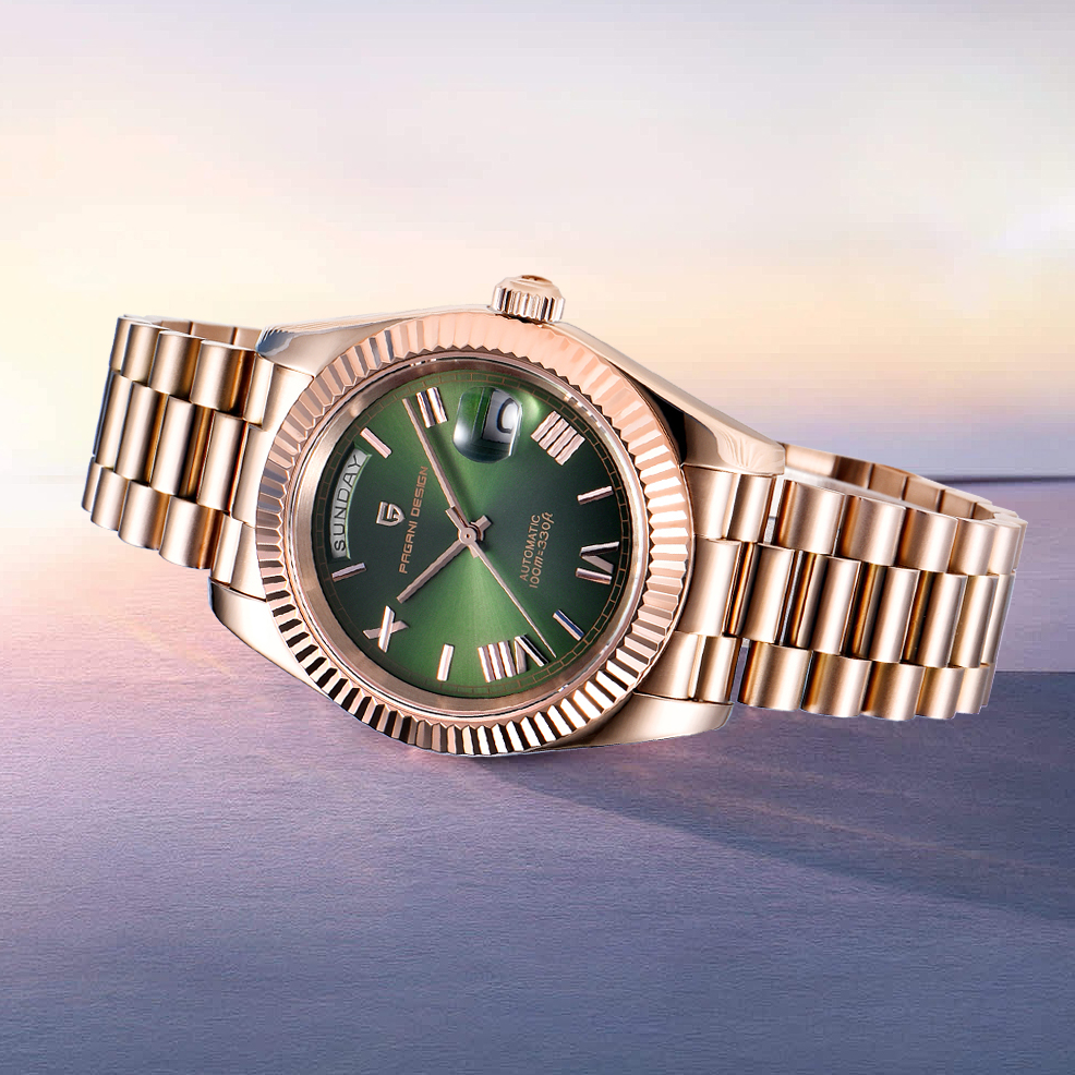 PAGANI DESIGN Nowy DD36 Rose Gold Luksusowy automatyczny zegarek mechaniczny dla mężczyzn ST16 100M Wodoodporny AR Szafirowe szkło Zegarek męski