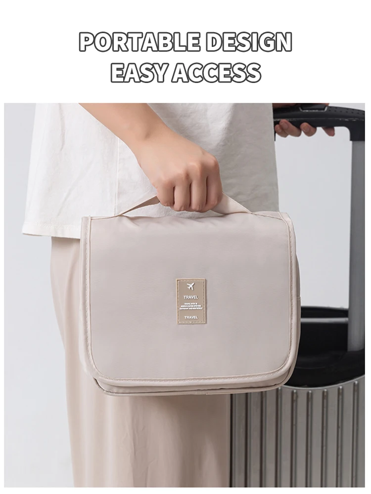 Handheld large capacity dry wet separation waterproof storage bag, wash bag travel convenient multifunctional hanging makeup bag