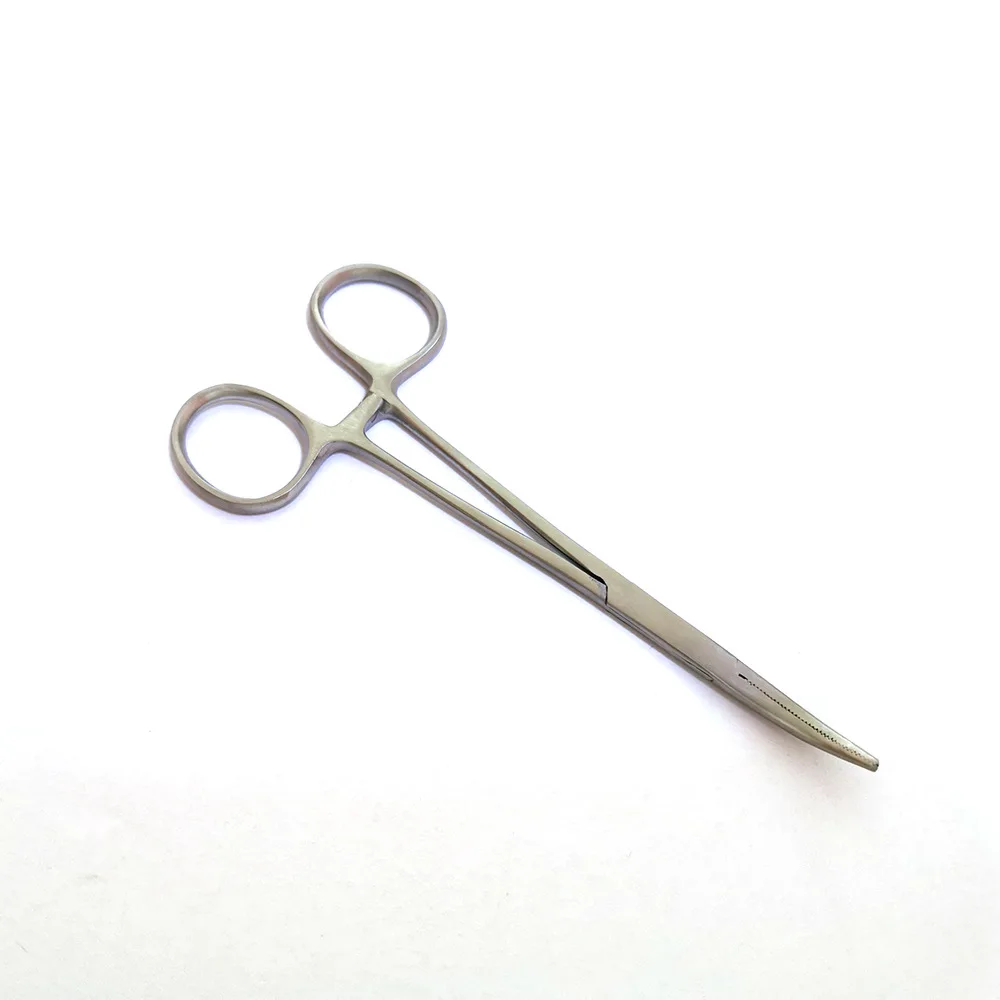 1pc Stainless Steel Hemostatic Forceps Surgical Forceps Tool Hemostat Locking Clamps Forceps Fishing Pliers Curved Tip