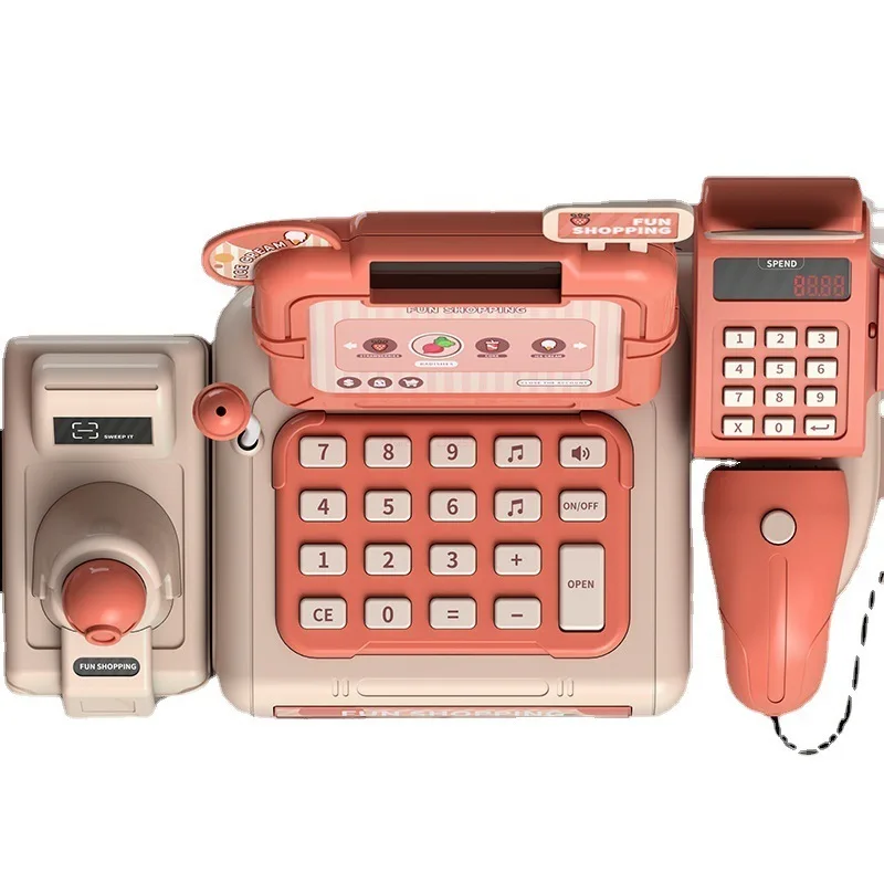 New Children'S Multifunctional Cash Register Can Scan Code Toy Simulation Convenience Store Supermarket Mini Cash Register Girl