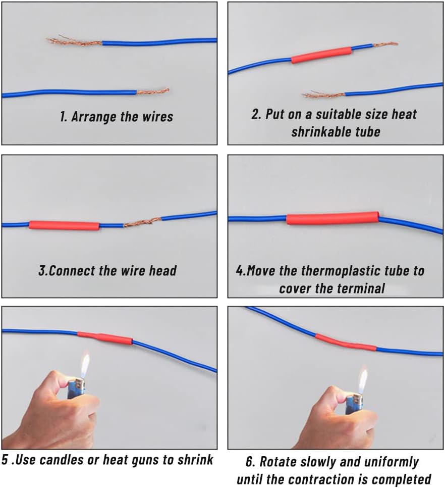 164/328PCS Heat Shrink Tubing 2:1Wire Cable Wrap Assortment Electric Insulation Tube Kit 5 Color 8 Size