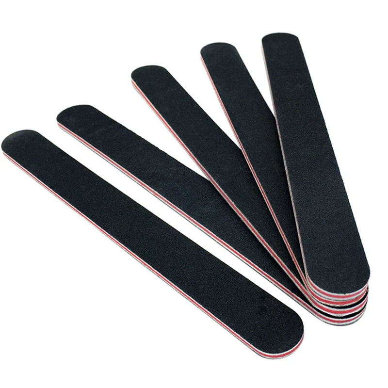5 Cái/10 Cái Nailfile Móng Chuyên Nghiệp Bộ Đệm Đen Nhám Mạnh Thẳng Vôi Góc 100/180 ĐỆM PHỒNG Chà Nhám Các Tập Tin