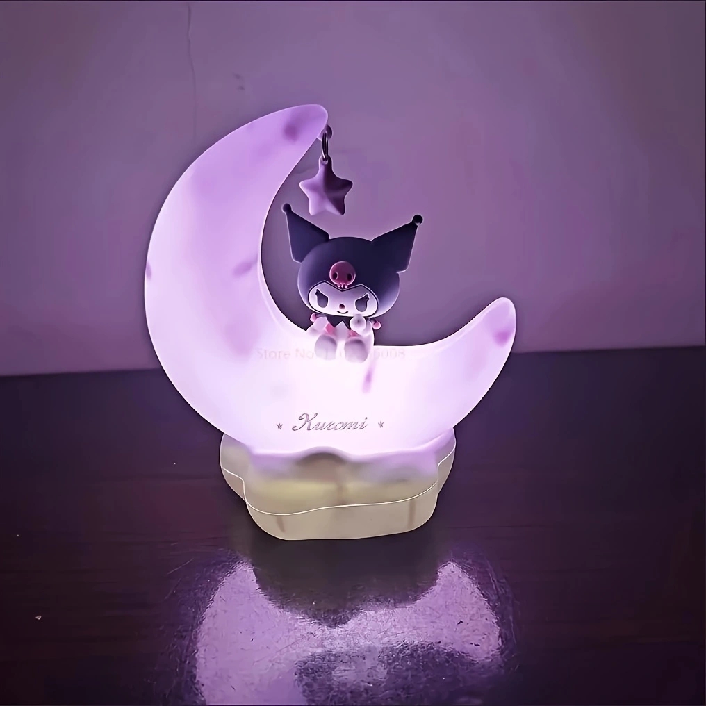 SANRIO Kuromi cinnamonroll Moon ไฟ LED น่ารักๆรูปการ์ตูน3D น่ารักไฟห้องนอนกลางคืนโคมไฟตกแต่งข้างเตียงของขวัญ