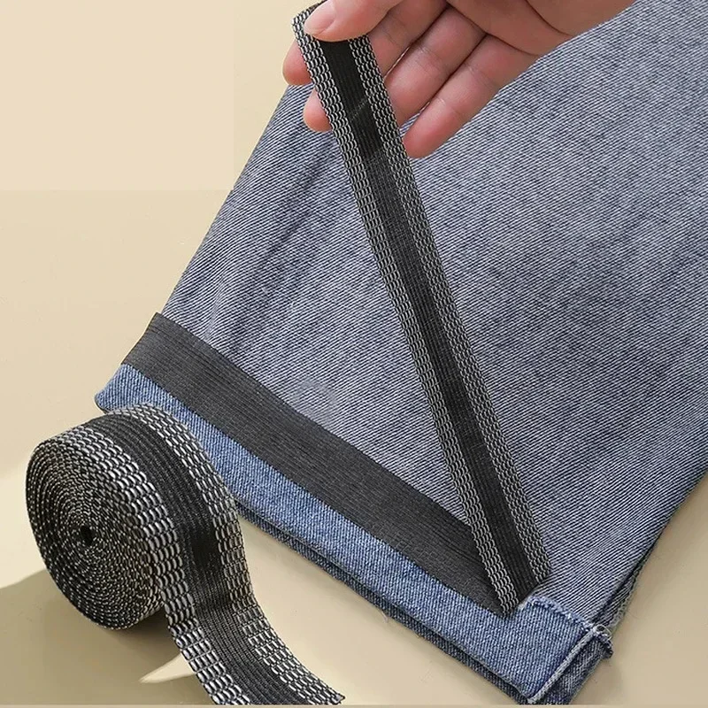 DIY 縫製生地自己粘着パンツペーストアイロンパンツエッジ短縮修理パンツジーンズ衣類とジーンズパンツアパレル