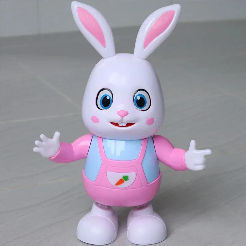 子供のための動物を表す音楽のおもちゃのロボットウサギ,音楽,LED付きの音楽,電気ペットのおもちゃ,誕生日プレゼント