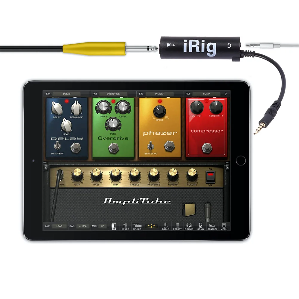 1 pc IRIG guitar interface converter 3.5mm audio cable with low background noise, high fidelity frosted anti scratch feature