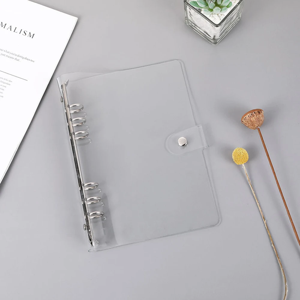 1PC Travel Ledger Seal Punch Card Notebook Transparant losbladig PVC Shell Ledger