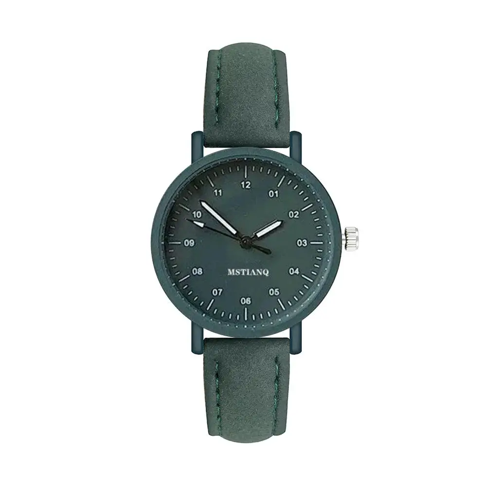 Reloj simulado para mujer, correa de cuero, reloj coreano para mujer, reloj de pulsera de cuarzo de estilo Simple a la moda, reloj de pulsera para mujer