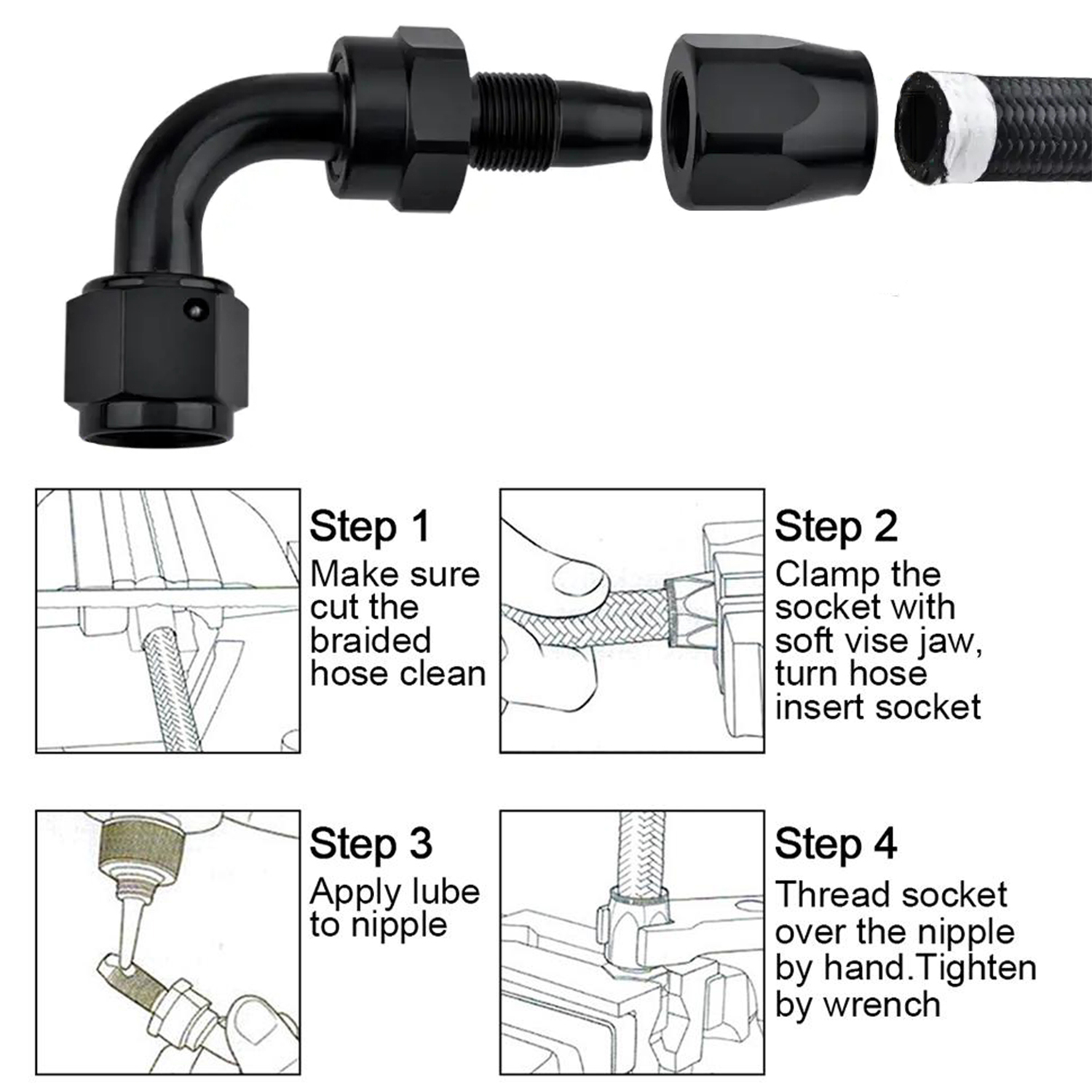 AN4 AN6 AN8 AN10 車のオイルクーラーキットアルミユニバーサル 0 °   45 °   90 °   180 °   編組オイル燃料ガスホーススイベルホース継手アダプター