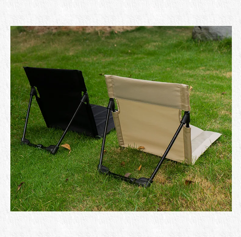 Camping Folding Backrest Chair Breathable Stadium Seats Aluminum Alloy Bracket Lazy Chairs Bleacher Seats Cushion For Beach Camp