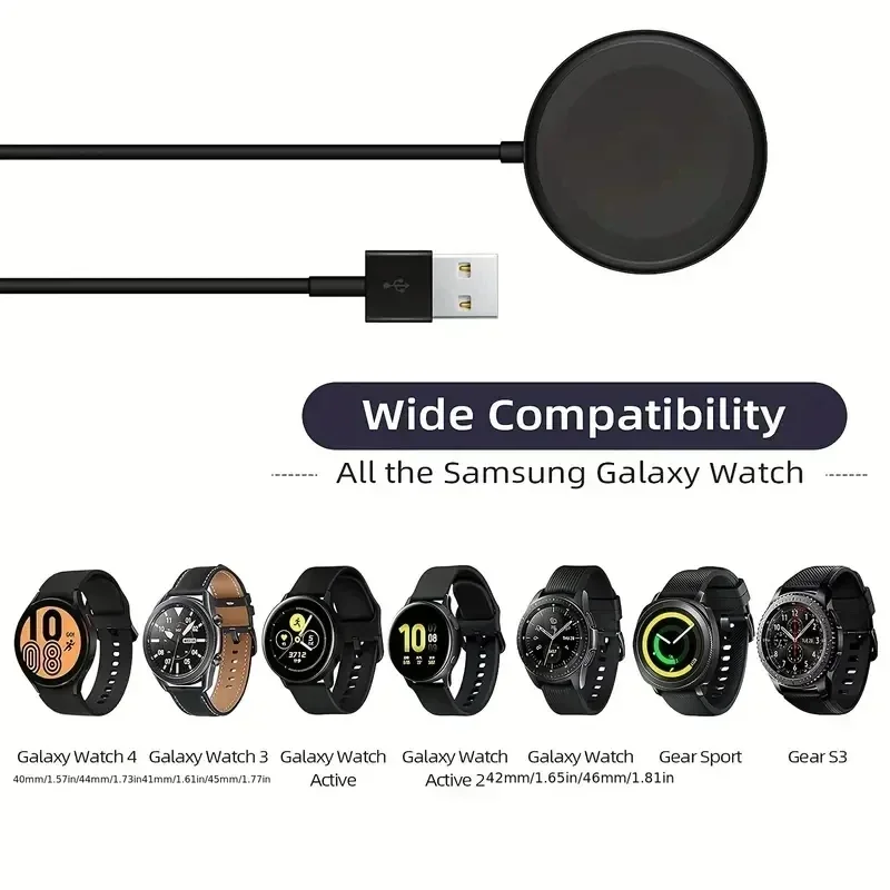 Magnetische Uhr Drahtlose Ladegerät Tragbare USB Kabel Schnelle Lade Dock Station Für Samsung Galaxy Uhr 3, 4, 5, 6, 7, 8, aktive 2
