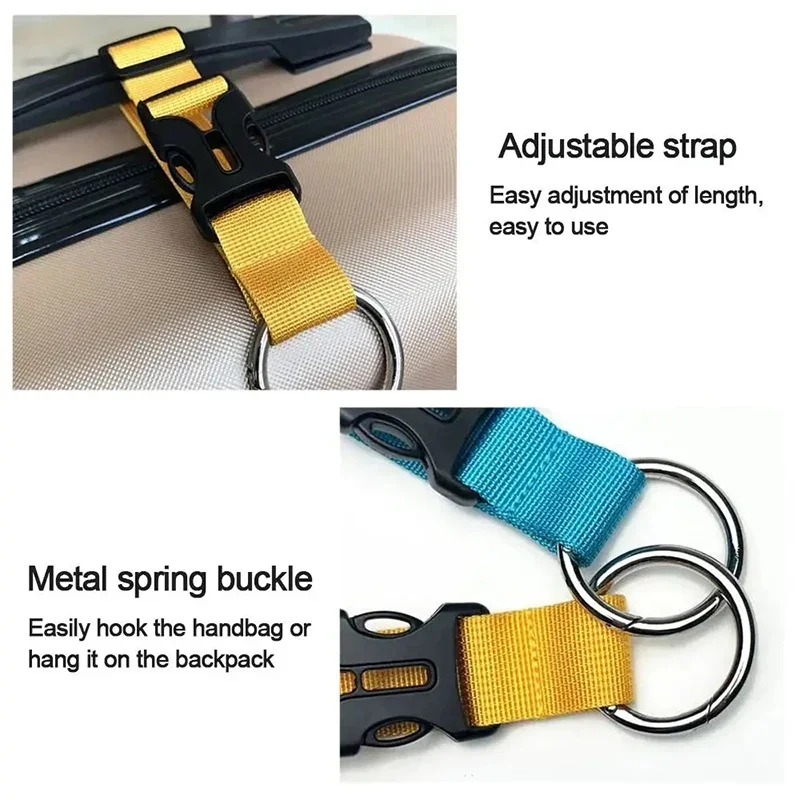 1 pz Backbin cintura fibbia fascia per bagagli zaino multifunzionale fibbia appesa valigia portatile gancio fibbia appesa