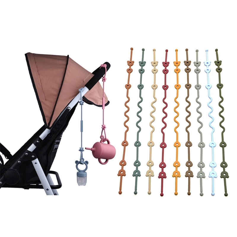 Silicone Anti-Lost Cadeia com alças ajustáveis, Cartoon Chupeta Titular, Correntes de garrafa, Baby Teether Toy, Lanyard Bico Titular, Carrinho de criança
