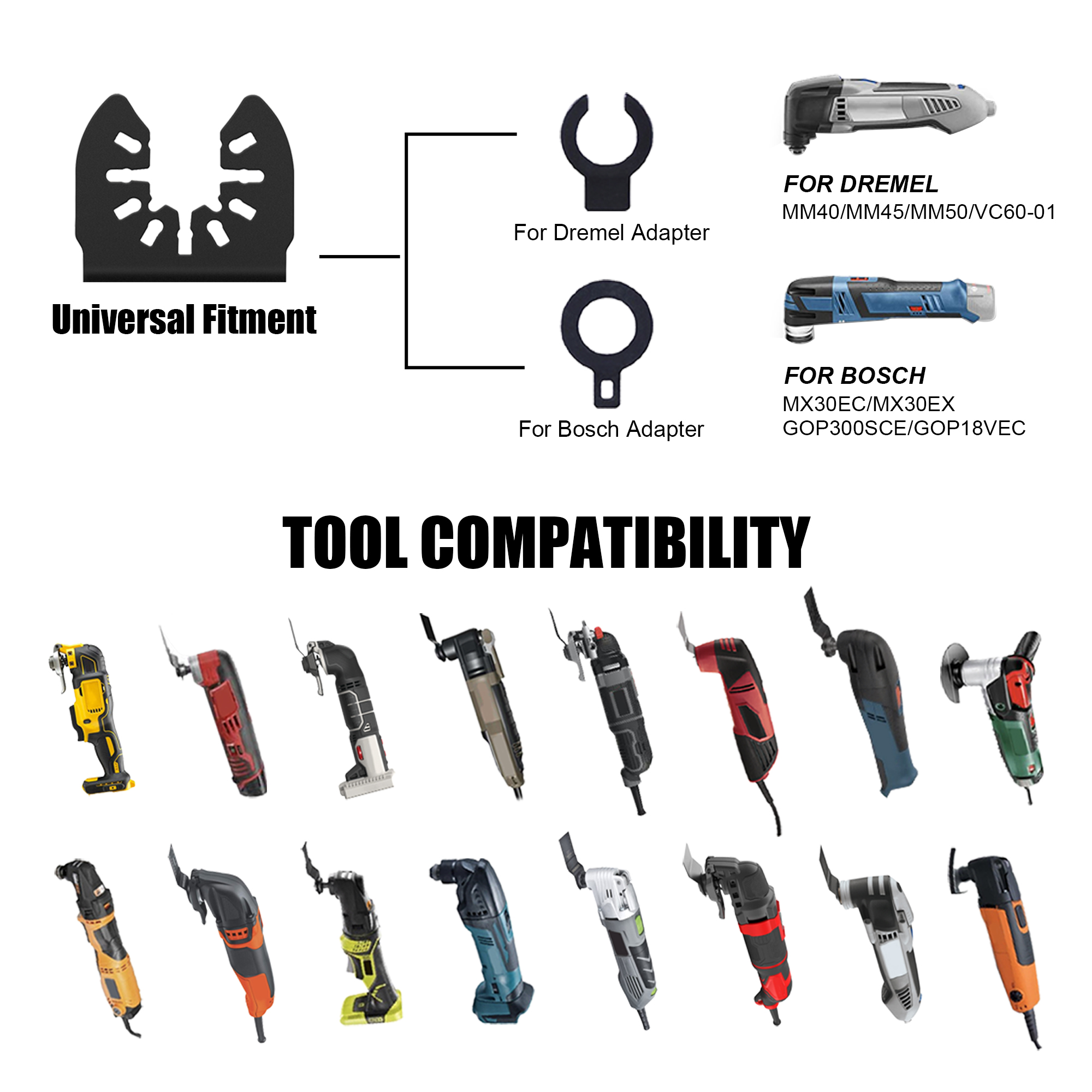 Hojas de sierra oscilantes de carburo Hojas multiherramienta de uso general Liberación rápida para clavos de metal Madera Plâtre Pared seca PVC
