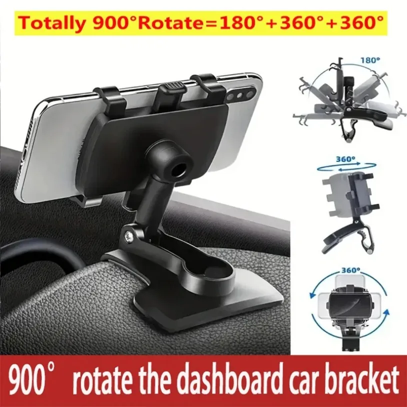 2025 Nuevo Universal 360 °   Soporte para teléfono de coche con rotación, soporte para salpicadero, Clip para coche, soporte para GPS, soporte para teléfono móvil para coche