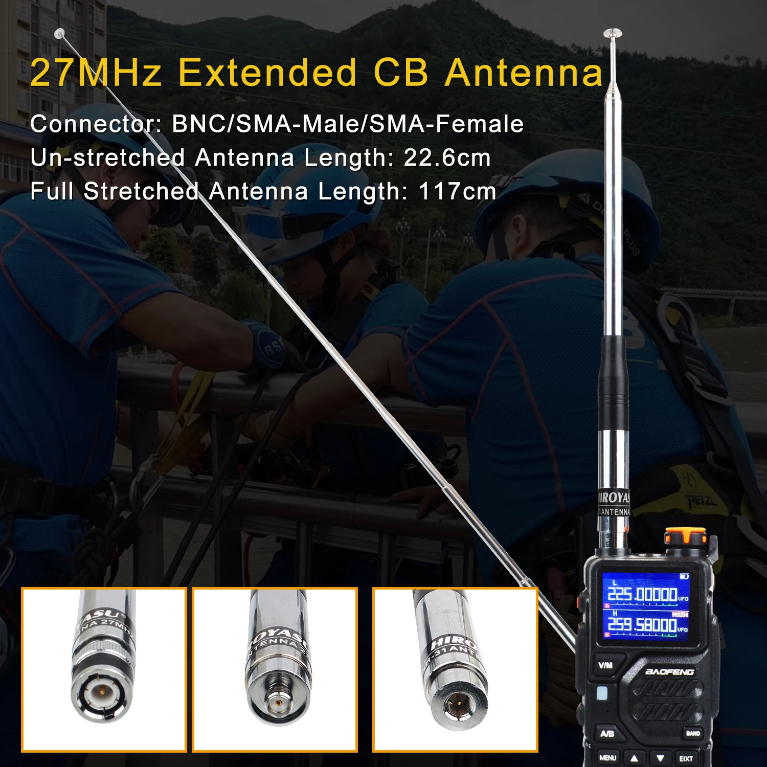 Walkie Talkie 27MHz CB Radio portátil retráctil antena telescópica 2.15dB Hiroyasu NH-31 para Radios Quansheng UV-K5 UV-K5(8)