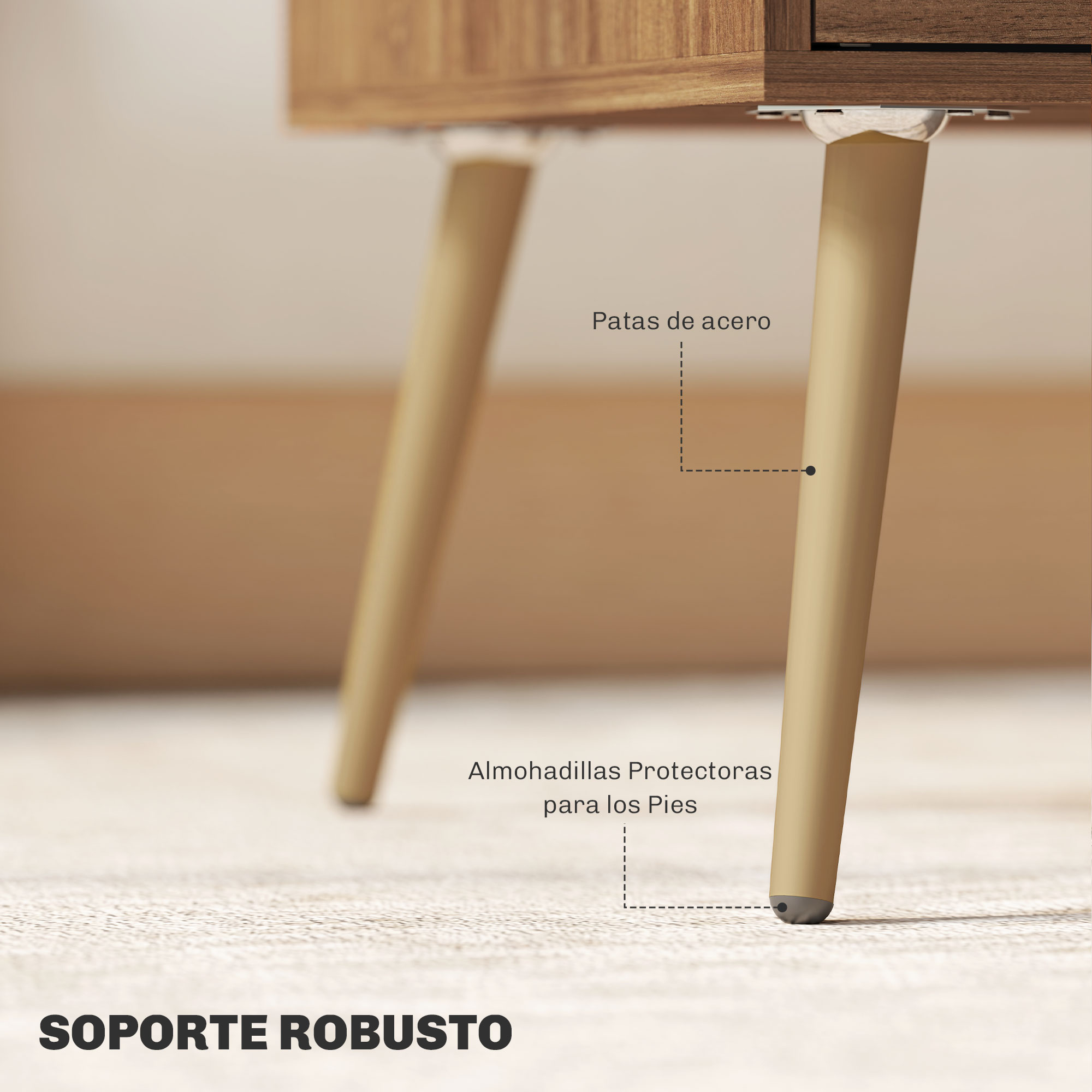 Homcom Couch tisch mit 2 Schubladen 100x50x41 cm braun