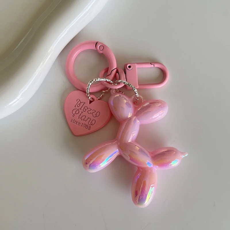 Llaveros acrílicos con forma de globo de perro para mujer, colgante de bolso Y2K, llaveros de coche para pareja, joyería, accesorios de decoración de regalo