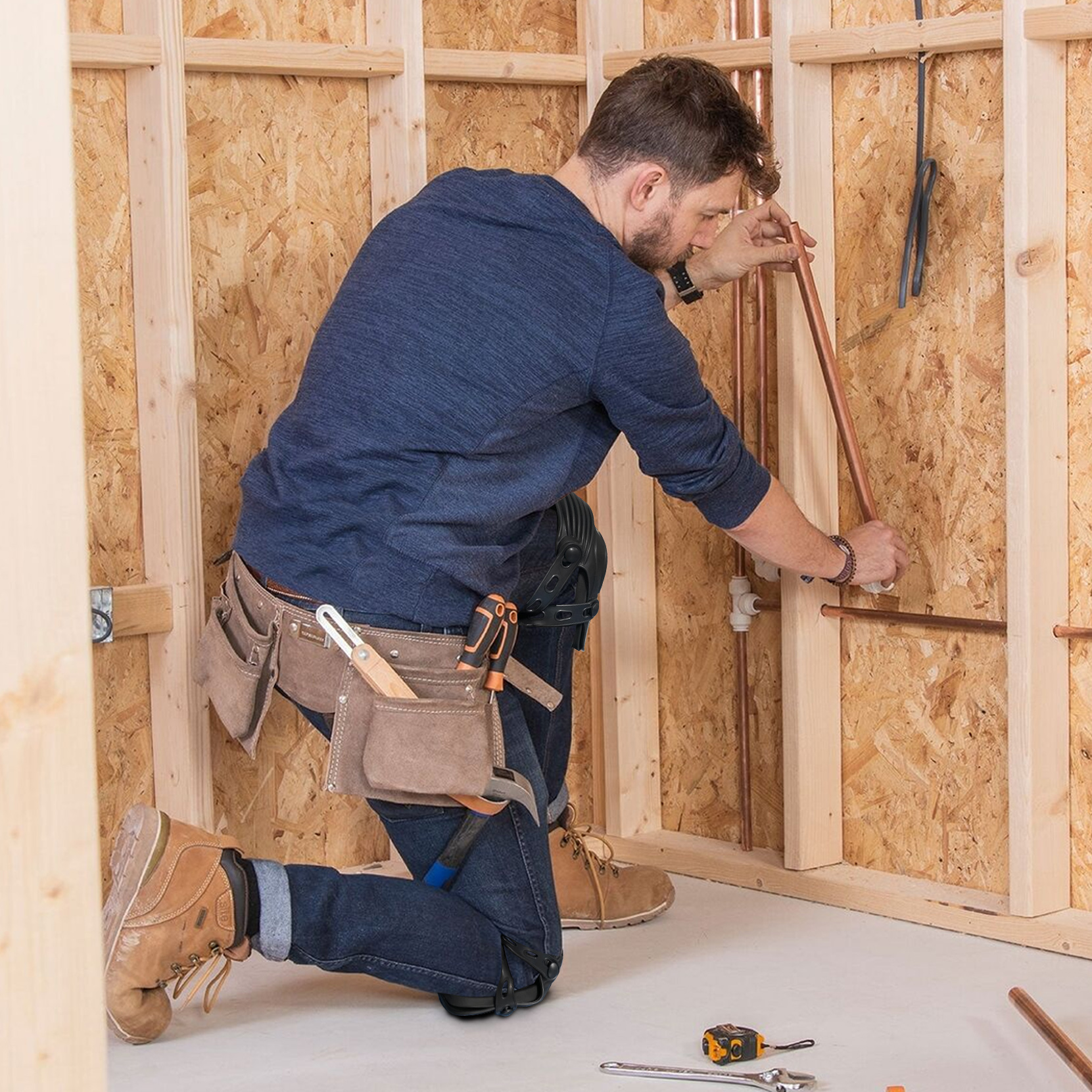 MELOTOUGH werkkniebeschermers voor heren dames constructie, vloeren, dakbedekking - comfortabel en antislip