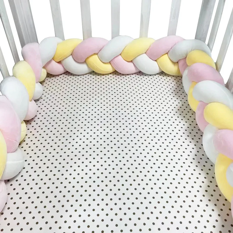 1M 2M 3M paraurti per lettino per bambini nella culla protezione per culla per neonato cuscino per nodo a treccia per bambini 3 azioni paraurti
