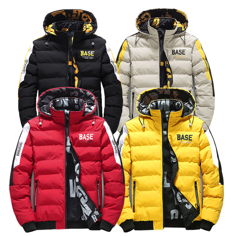 Dubbelzijdig Bovenkleding mannen Nieuwe Katoen Gewatteerde Parka Mannen Herfst Winter Jas Merk Warme Comfortabele Donsjack Afneembare Hoed