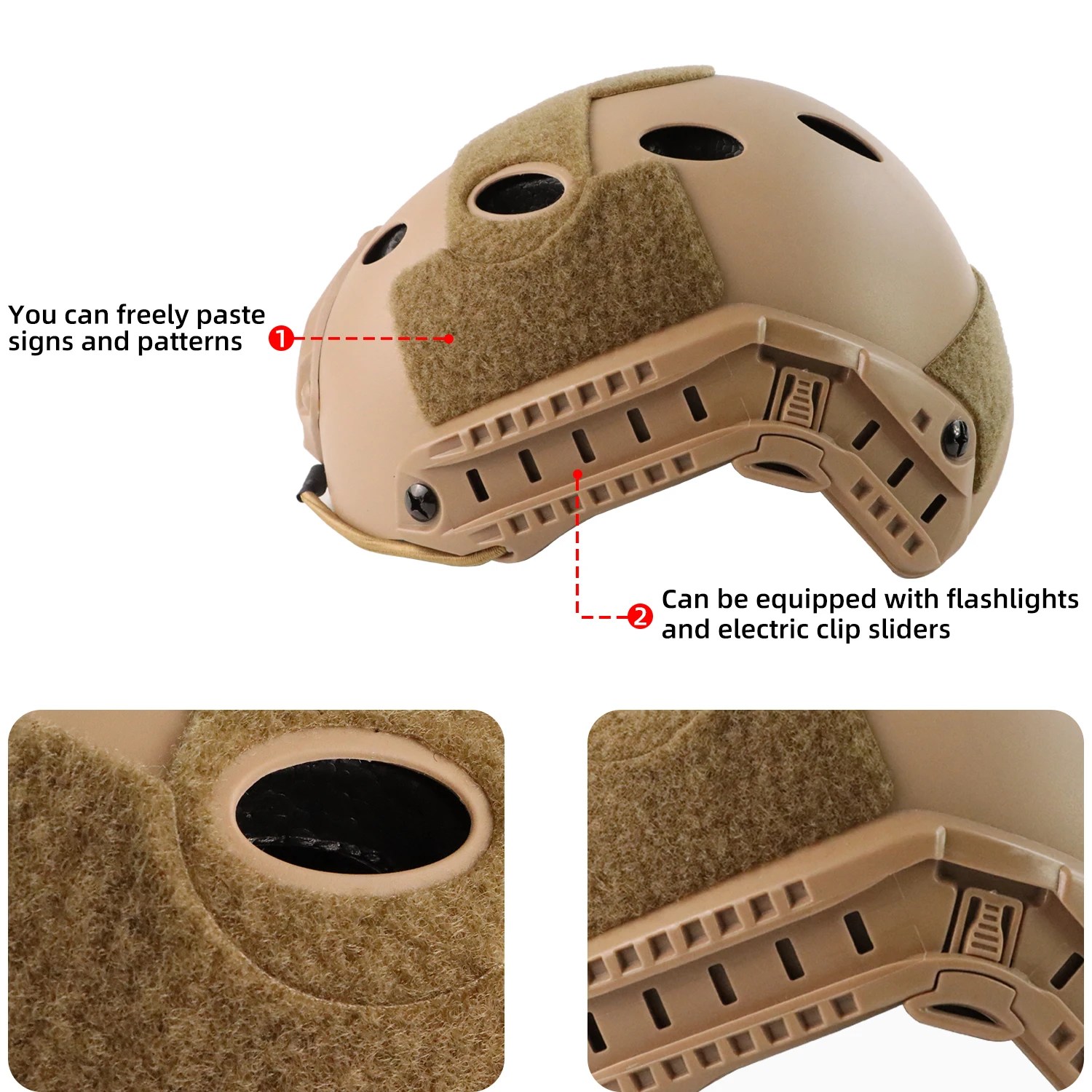 BOOIU ยุทธวิธี Fast PJ หมวกกันน็อก CS Airsoft HELMET เกมเพนท์บอลกีฬากลางแจ้งการล่าสัตว์การป้องกันส่วนบุคคลอุปกรณ์เสริม