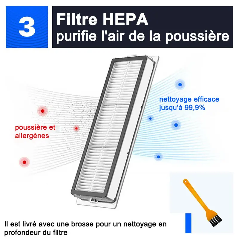 Filtre Hepa pour  Xiaomi Mijia1S,Roborock S5 Max,S6,S6 Pure,S6 MaxV,aspirateur robot Xiaomi, rouleau de vadrouille, brosse latérale, accessoires, kit de pièces de rechange