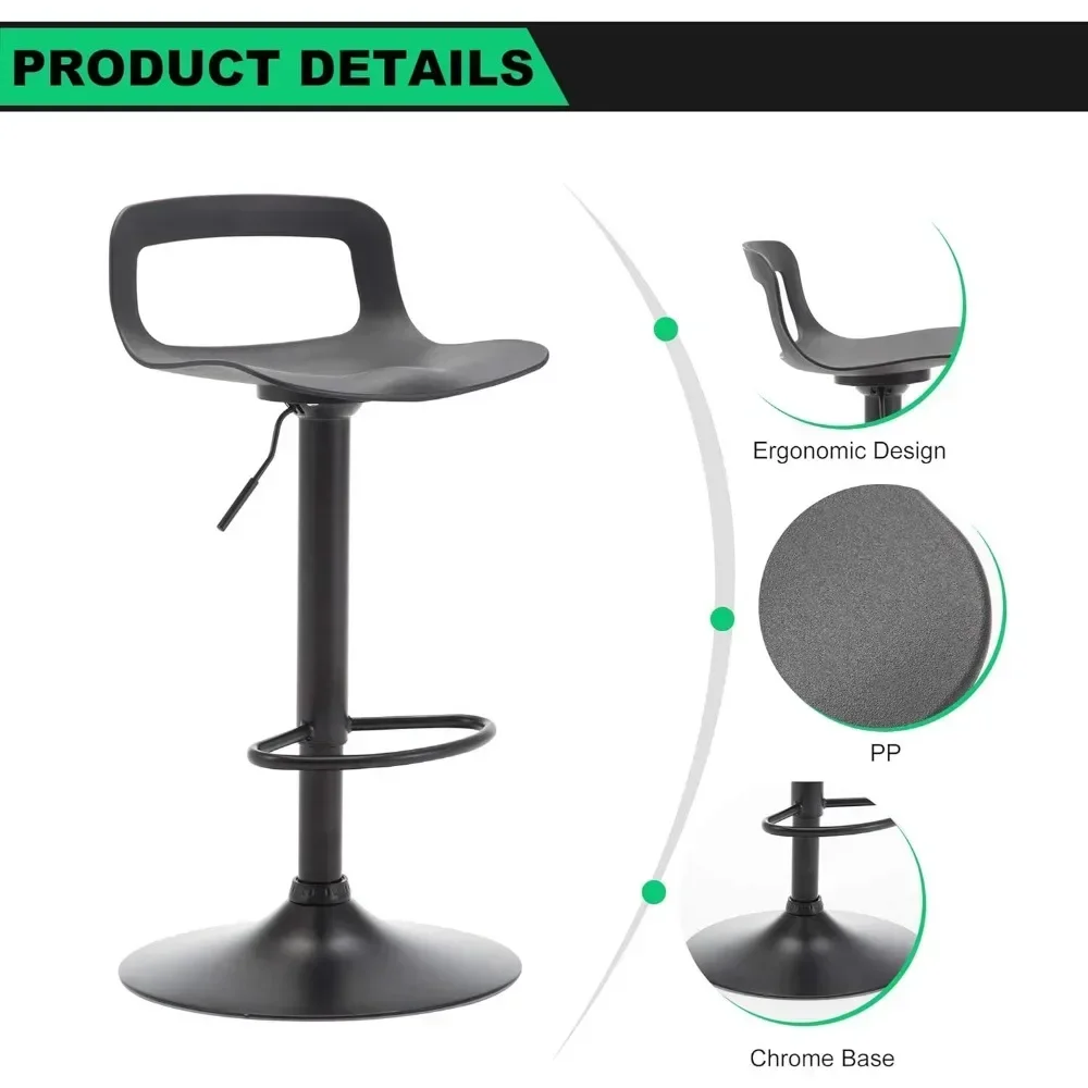 Bars Stools Set of 2, Adjustable Counter Height Barstools,Metal Kitchen Island Bars Chairs,Black bars stools set of 2bars chair