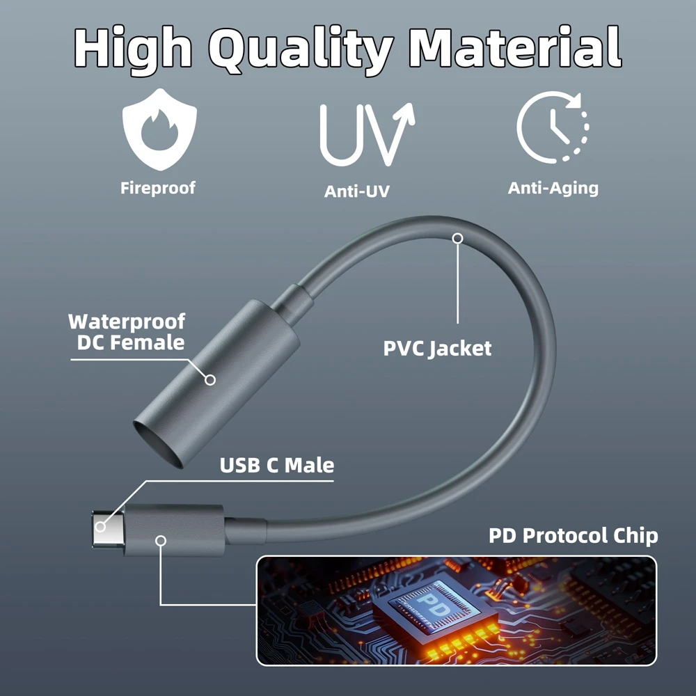 Для Starlink Mini USB C в адаптер постоянного тока Кабель питания 65 Вт PD Wire Conversion Line Plug and Play для аксессуаров Starlink Mini