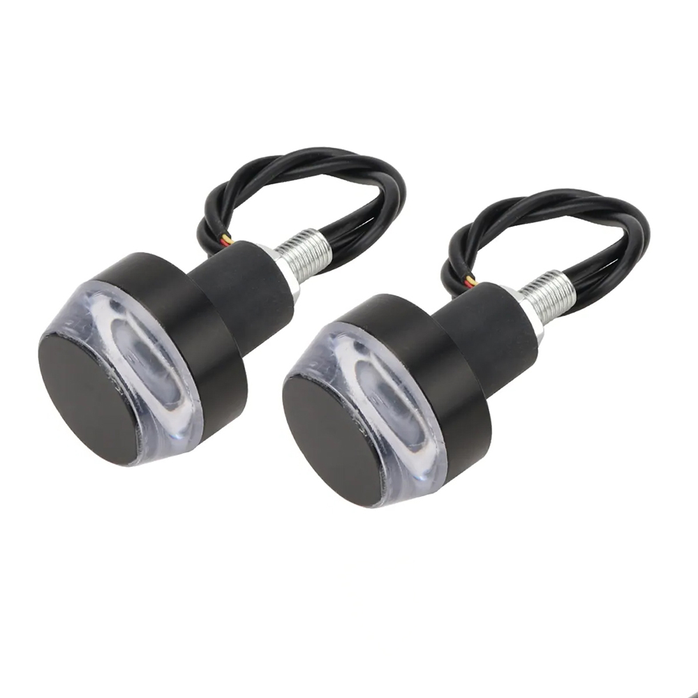 Motocicleta guiador final turn signal light led colorido flash iluminação aviso lado marcador lâmpada universal para lidar com barra de aperto
