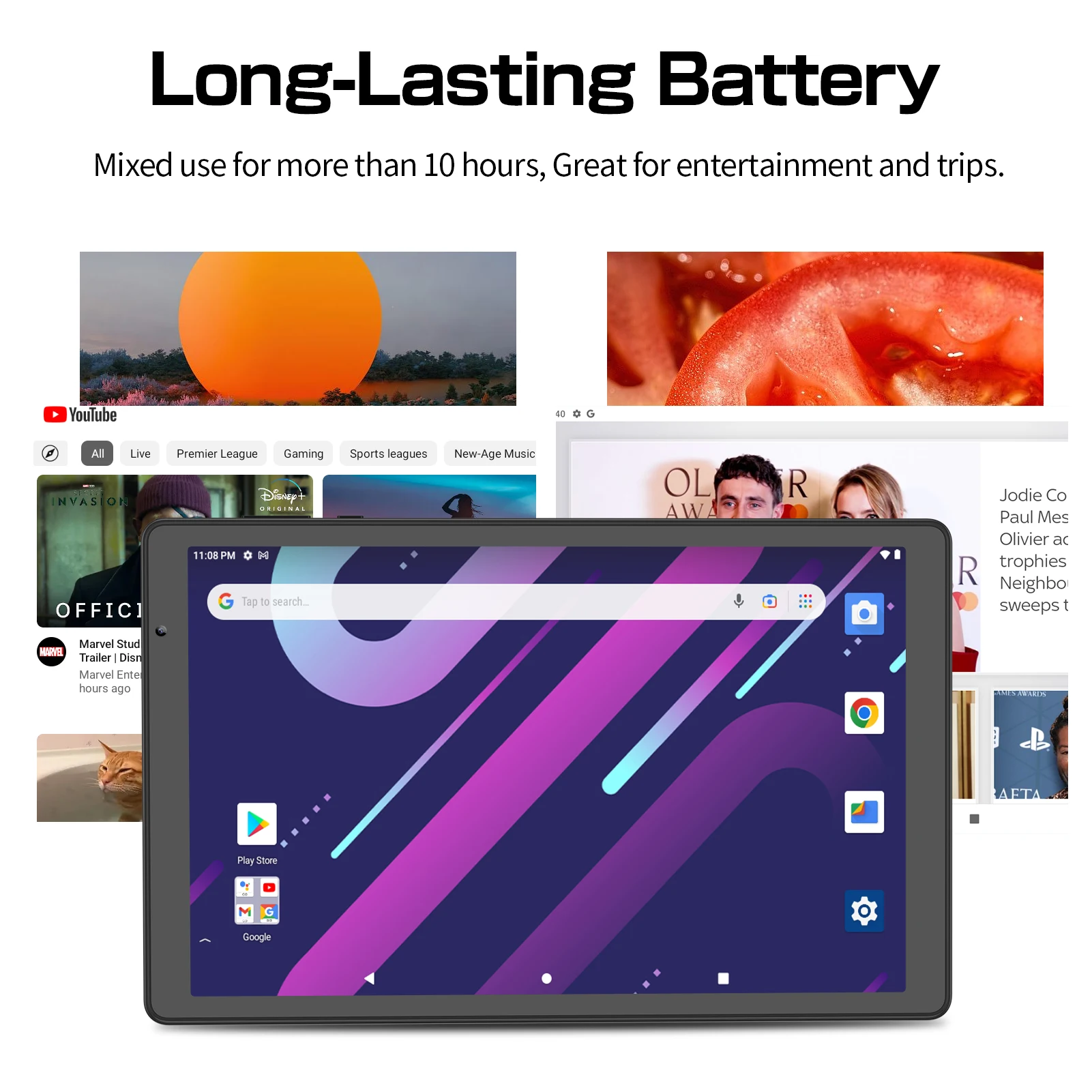 PRITOM Tablet 10 Zoll Android 12 32 GB ROM 512 GB Erweitern Sie Tablets, 2 GB RAM Wi-Fi 6 Tablet-PC mit 1,6 GHz Quad-Core-CPU, 10,1 Zoll