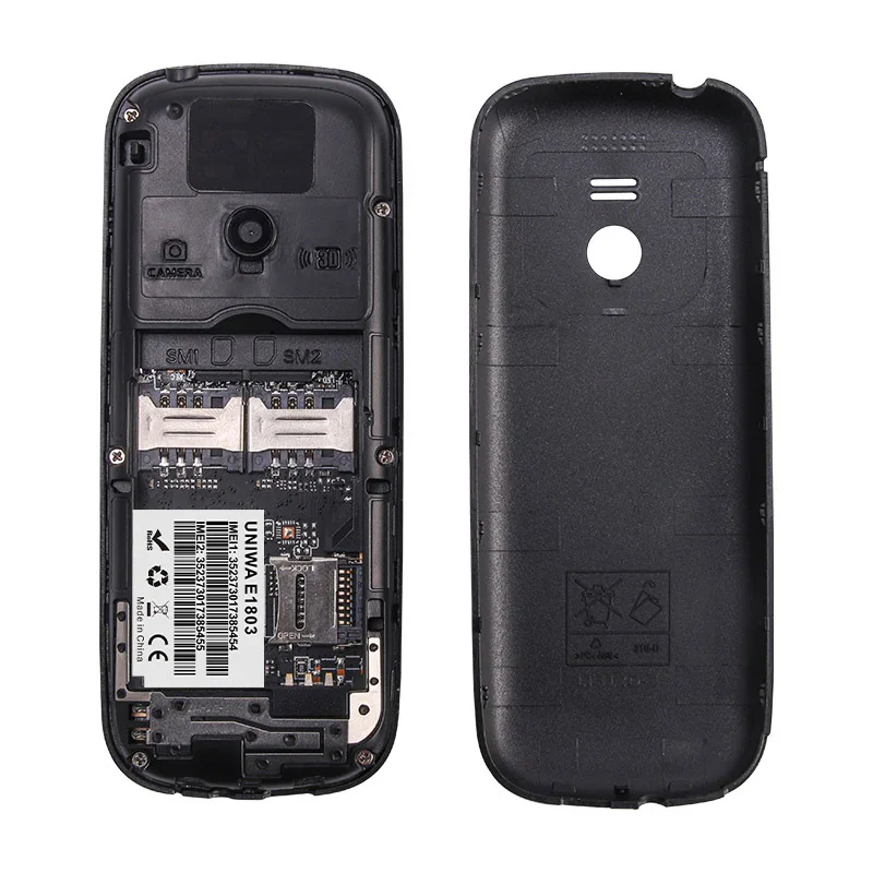 Low Price UNIWA E1803 2G GSM Feature Phone 1.77" Dual SIM Senior Elder Cellphone Push-button Wireless Radio Flashlight Telephone