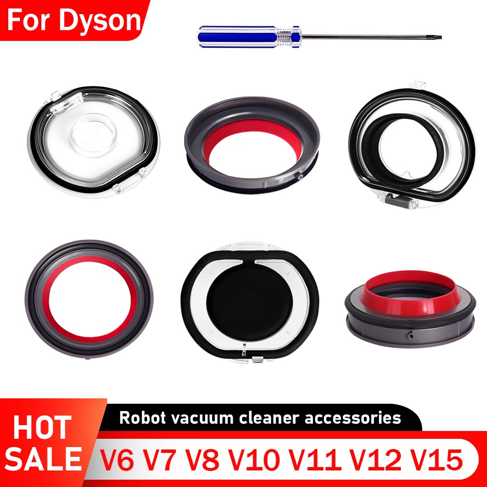 For Dyson V6 V7 V8 V11 V10 V12 V15 Vacuum Cleaner Accessory Dustbin Cover Dust Bin Top Fixed Sealing Ring and Dust Cup Base Lid