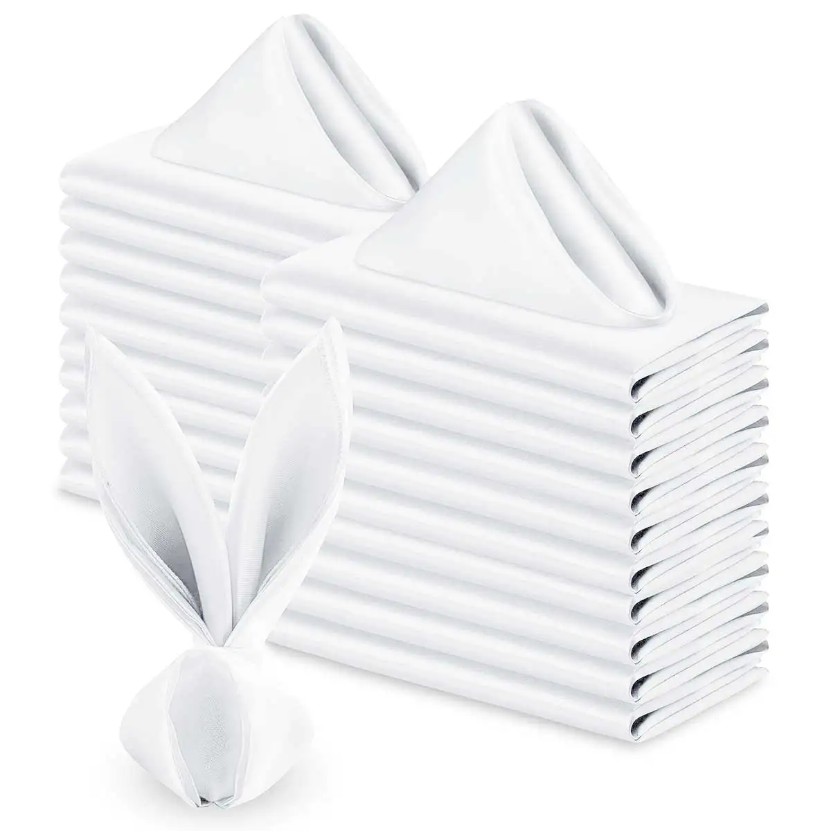 Servilletas de satén con dobladillo cuadrado, servilleta suave para mesa y cena, para boda, fiesta, cocina, restaurante, verde, 30x30cm, 10 Uds.
