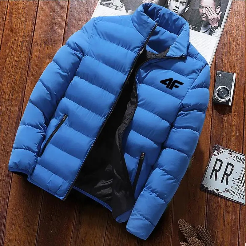 Ropa de algodón para hombre, abrigo cálido con cuello levantado, ligero, cálido, a la moda, informal, de alta calidad, para invierno, 2024