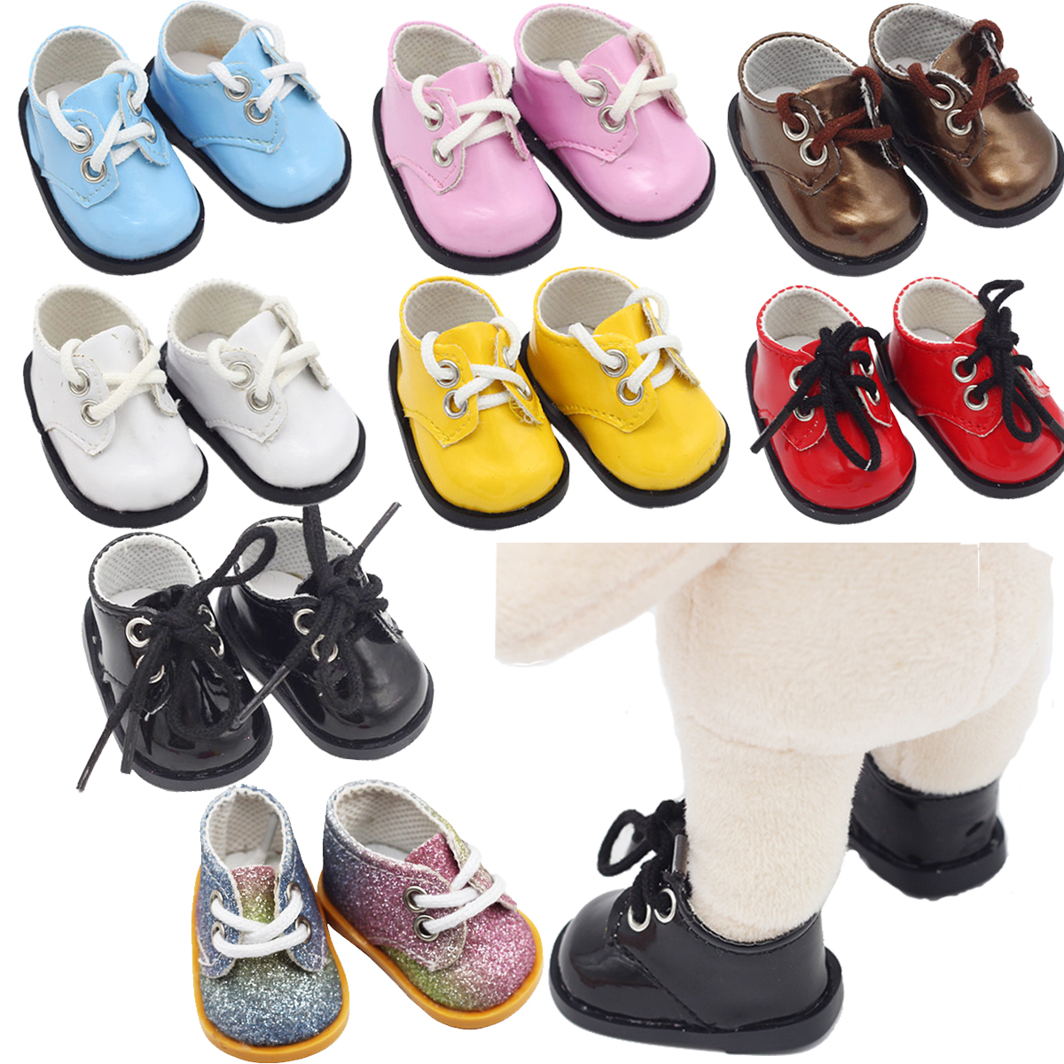 Búp Bê 5.5Cm Da Giày Mini Đồ Chơi Giày Cho BJD 1/6 14.5 Inch Wellie Wisher & Nancys & 32-34 Cm Paola Reina Nga Đồ Chơi