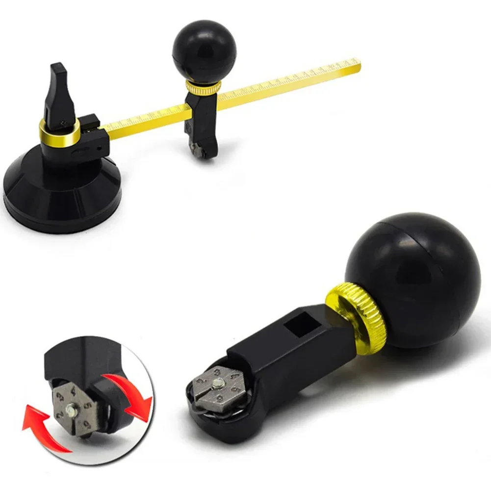 Glass Cutter Round Cutting Tool With Suction Cup Adjustment Compas Type Glass Circular Cutter Multi-Function Glass Cutter