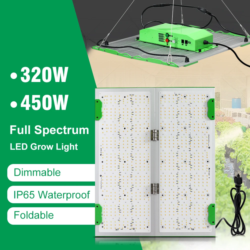 LM281PRO 320W 450W Quantum Board faltbares LED-Wachstumslicht Vollspektrum 2,3Umol/J Perle DIY mit Ein/Aus-Bühnen-Einstellschalter