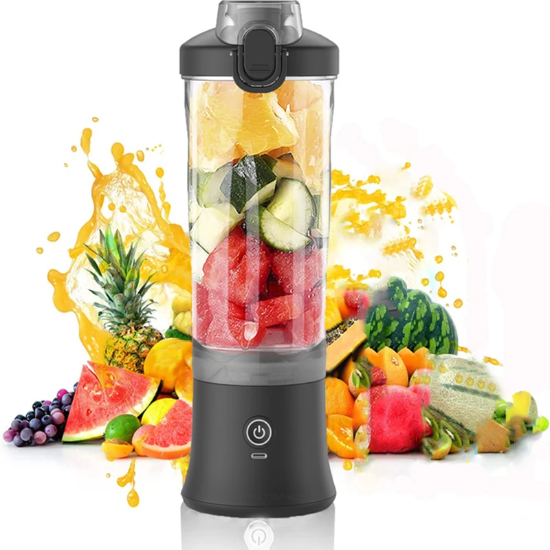 휴대용 믹서기 전기 착즙기 과일 믹서, 600ml, 4000mAh, USB 충전식 스무디 미니 믹서기, 개인 착즙기 색상, 신제품