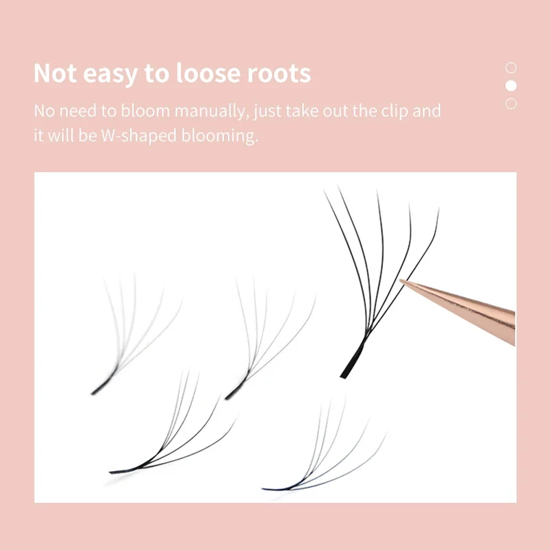 DIYDAY 5D W รูปร่างขนตาขยายดอกอัตโนมัติ W-Shaped Bloom 5D Lashes ธรรมชาตินุ่ม Premade แฟน Lash Extensions