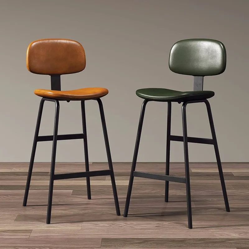 Industrial Style High Stool Soft Bag Relax Wrought Iron Simple Modern Bar Stools Italian Design Taburetes De Bar Bar Furniture