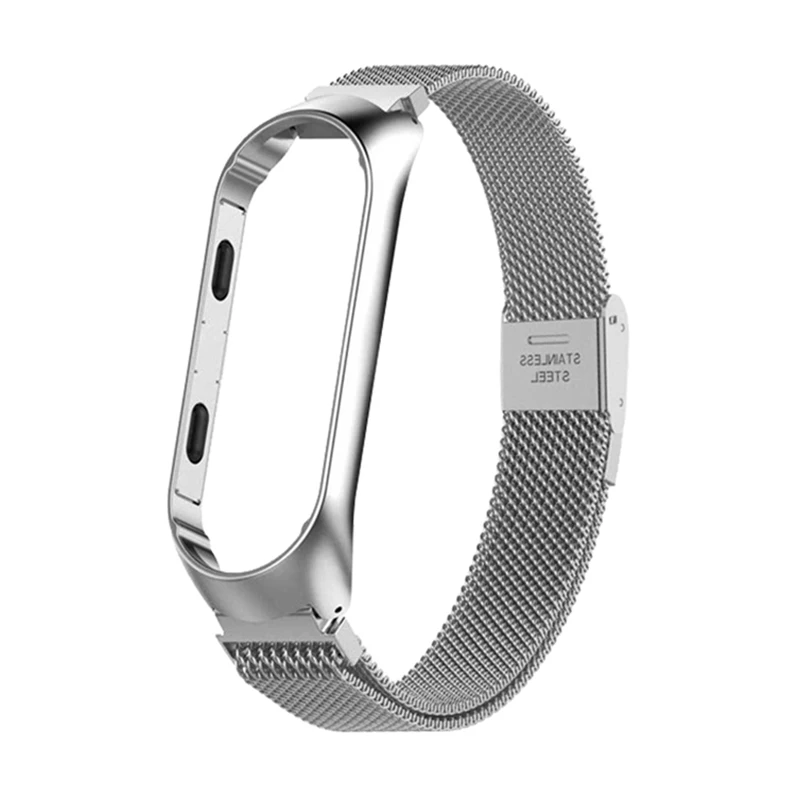スマートウォッチストラップシャオ mi mi バンド 6 5 4 3 時計バンドゴールドスライバー miband 6 5 4 ステンレス鋼スポーツスマートウォッチ Correas